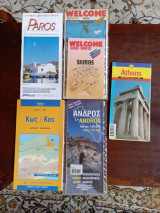 4 χαρτες, Κω, Ανδρος , Παρος ,Σκυρος + 1 χαρτης της Αθηνας