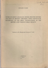 Notes on Some Karamanli Books Printed Before 1850 Now in British Libraries, with Particular Reference to the Bible Translations of the British and Foreign Bible Society