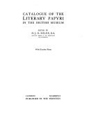 Catalogue of the Literary Papyri in the British Museum