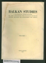 Balkan Studies Vol. 1