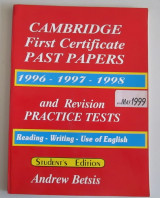 Cambridge First Certificate Past Papers 1996-1999 and revision practice tests