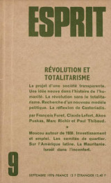Revue Esprit - Révolution et Totalitarisme - Septembre 1976- N° 9