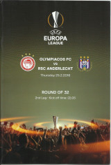Ολυμπιακός - Άντερλεχτ – Europa League 2015 - 2016 - Πρόγραμμα Αγώνα – ΟΣΦΠ - Anderlecht