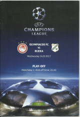 Ολυμπιακός – Ριέκα – Προκριματικά Champions League 2017 - 2018 - Πρόγραμμα Αγώνα – ΟΣΦΠ – Rijeka