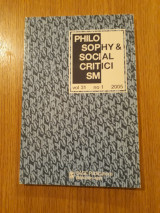 Philosophy & social criticism, vol. 31, no. 1