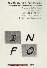 Youth Action for Peace International YAP Info : 1, 2, 3, 4/1998 (4 issues)