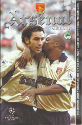 Άρσεναλ – Παναθηναϊκός – Champions League 2001 - 2002 - Πρόγραμμα Αγώνα – Arsenal – Panathinaikos Match Program