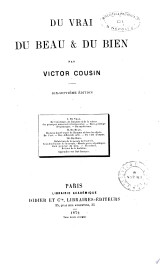 Du vrai, du beau et du bien par Victor Cousin