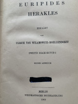 Euripides Herakles Erklärt von Ulrich von Wilamowitz 1909