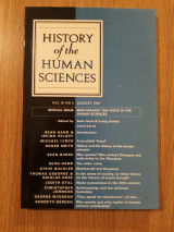 History of the human sciencces, vol. 10,3