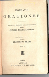 1907 - Isocratis Orationes vol I (μόνο ο 1ος από τους 2 τόμους)