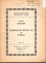 Joseph Haydn symphony no.88 in G Major, Kalmus Miniatures