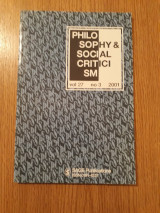 Philosophy & social criticism, vol. 27, no. 3 (2001)
